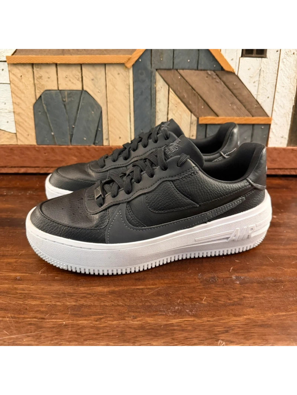 Nike Air Force 1 Plt.af.orm Black White Chunky Platform Sneakers 7.5